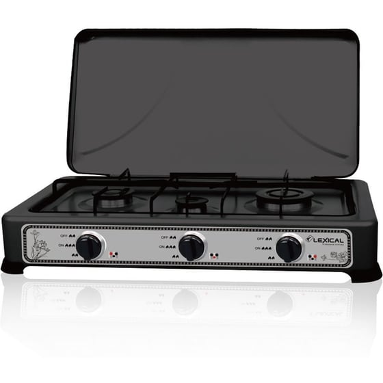 LEXICAL LGS-2813-2 3BUR Επιτραπέζια Εστία Υγραερίου Μαύρο image 0