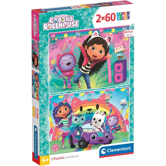 Παιδικό Παζλ Clementoni Super Color DreamWorks Gabby's Dollhouse (2x60 Κομμάτια) image 0