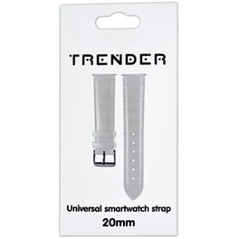 Λουράκι Trender Fake Leather Band για Universal 20mm - White