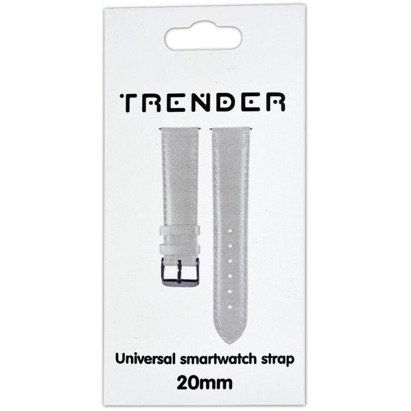 TRENDER Λουράκι Trender Fake Leather Band για Universal 20mm - White