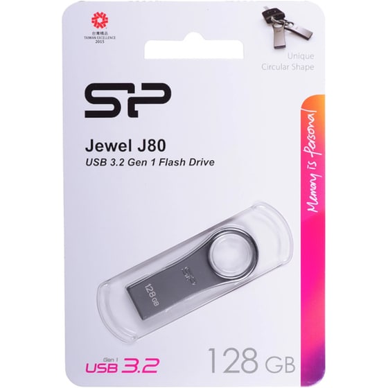 Silicon Power Jewel J80 128GB USB 3.0 Stick Ασημί image 2