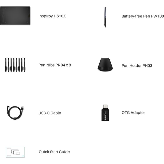 Ταμπλέτα Σχεδίασης Huion Inspiroy H610X - Μαύρο image 4