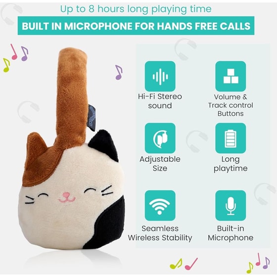 Ακουστικά Κεφαλής για Παιδιά Lazerbuilt Original Squishmallows - Cam the Cat image 4