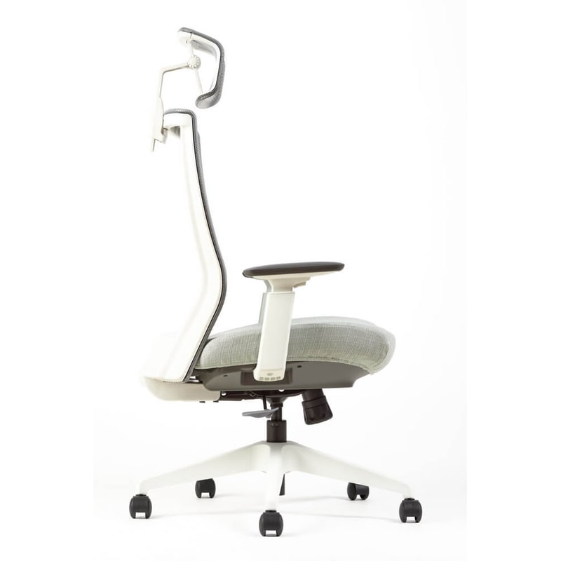 THESIS Καρέκλα Γραφείου Thesis M5 με Προσκέφαλο Υφασμάτινη 65x114-125 cm - Λευκή/Βεραμάν