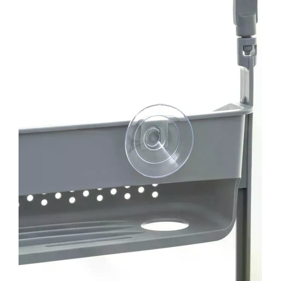 Ραφιέρα Μπάνιου Spitishop Πλαστική Διπλή 31.5x11x70cm - Γκρι image 1