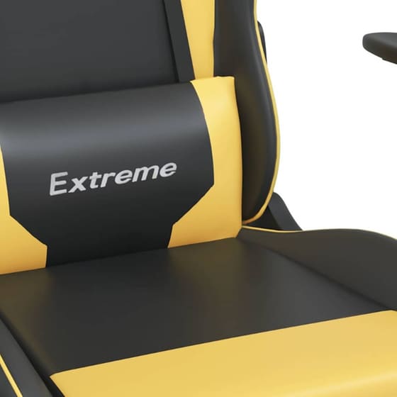 Καρέκλα Gaming VIDAXL 345447 με Ρυθμιζόμενα Μπράτσα από Τεχνητό Δέρμα - Μαύρο / Κίτρινο image 8