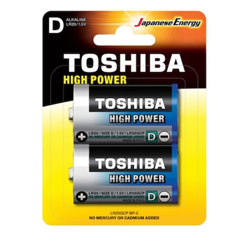 Toshiba Αλκαλική Μπαταρία LR20 D 1.5V 2τμχ