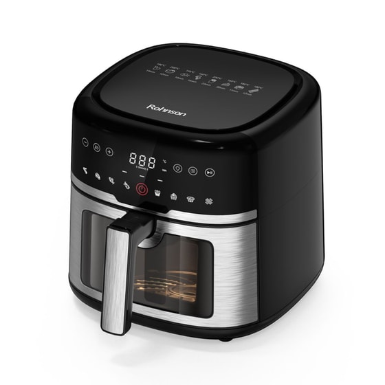 ROHNSON MOD R-2873 με Αποσπώμενο Κάδο 1500 W 6 L Ασημί Φριτέζα Αέρος image 2