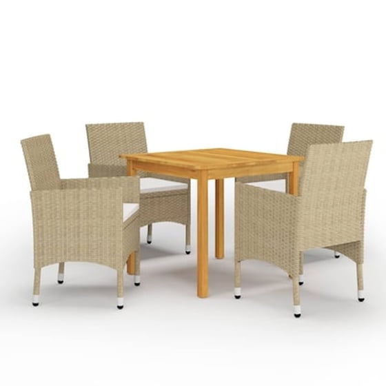 Vidaxl Σετ Τραπεζαρίας Κήπου 5 Τεμαχίων Μπεζ image 0