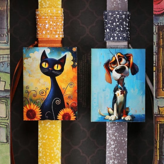 Λαμπάδα Synchronia Ζευγάρι Γάτα Σκύλος Κροκί Μπλε image 3