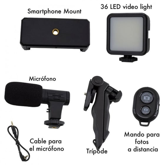Σετ Media Wave Mini Τρίποδο με Μικρόφωνο Led Φωτισμό και Τηλεχειριστήριο MWS19141 image 3