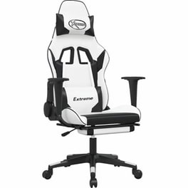 Καρέκλα Gaming VIDAXL 345467 με Υποπόδιο από Τεχνητό Δέρμα - Μαύρο