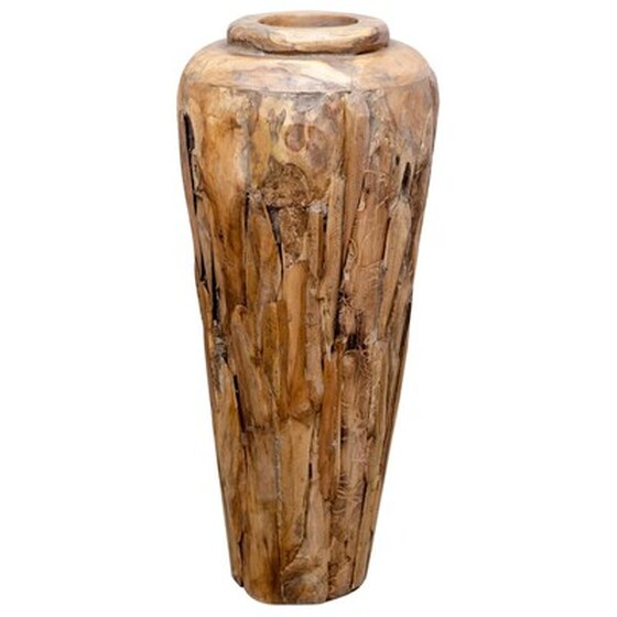Vidaxl Βάζο Διακοσμητικό 40 X 80 Εκ. Από Μασίφ Ξύλο Teak image 4