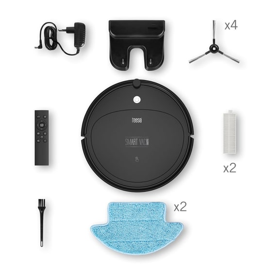 TEESA SMART VAC 2 για Σκούπισμα & Σφουγγάρισμα Μαύρο Σκούπα Ρομπότ image 5
