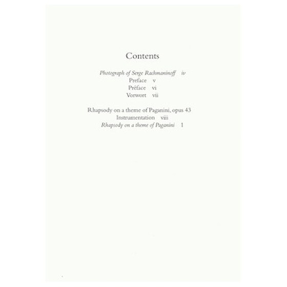 Rachmaninoff - Rhapsody On A Theme Of Paganini [full Score] image 2