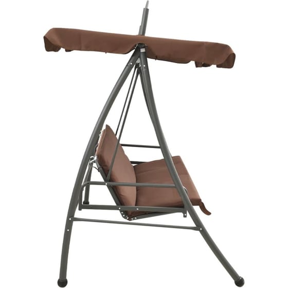 Κούνια Κήπου VidaXL με Σκίαστρο από Χάλυβα 198x120x205 cm - Καφέ image 1