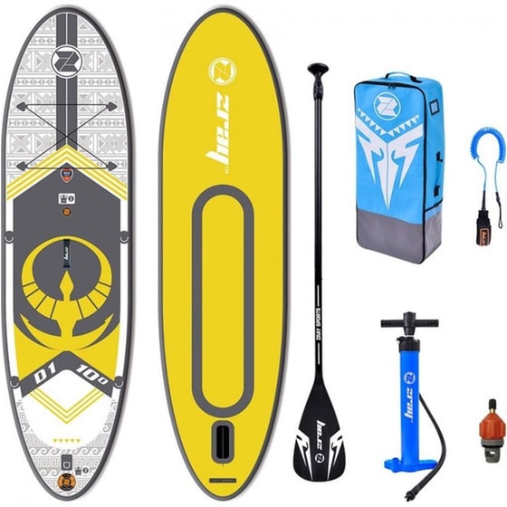 Φουσκωτή Σανίδα SUP ZRAY 305 x 81 cm - Λευκό/Γκρι/Κίτρινο image 0