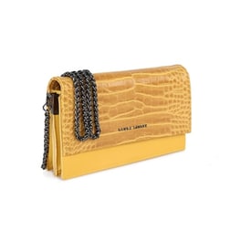 Γυναικεία Τσάντα Ώμου Χρώματος Κίτρινο Laura Ashley Dudley - Croco 651las1759