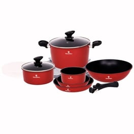 Σετ Μαγειρικά Σκεύη HOMEVERO HV-1017R 17τμχ Κόκκινο