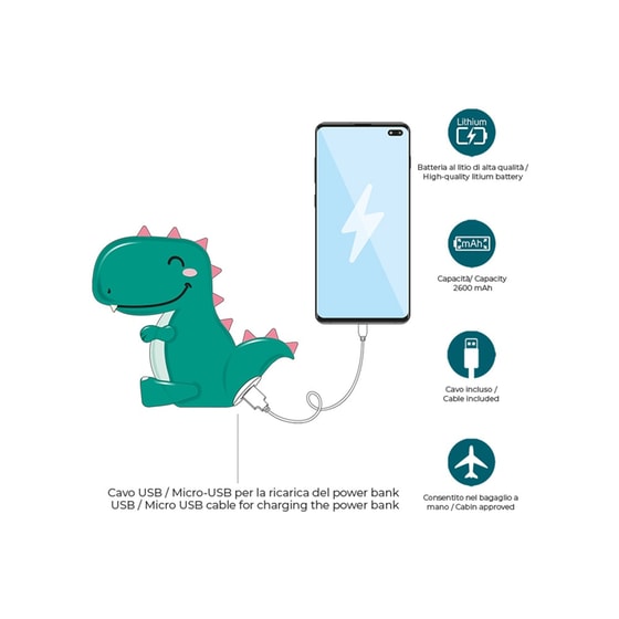 Legami Pow0004 Power Bank Dino image 2