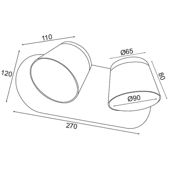 Σποτ Δίφωτο Led Aca Lucido V83ledw27bk Μεταλλικό - Μαύρο image 1