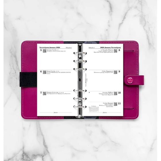 Ανταλλακτικά Φύλλα Ημερολογίου Filofax 2026 Greek Personal Εβδομαδιαίο σε 2 Σελ.. image 2