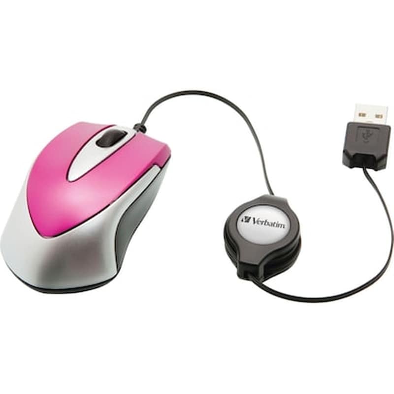 Verbatim Go Mini Ενσύρματο Mini Ποντίκι Hot Ροζ