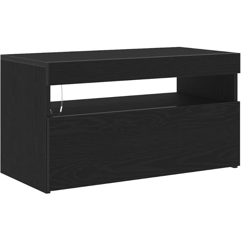 Έπιπλο Τηλεόρασης VidaXL με LED 75 x 35 x 40 cm - Μαύρη Οξιά