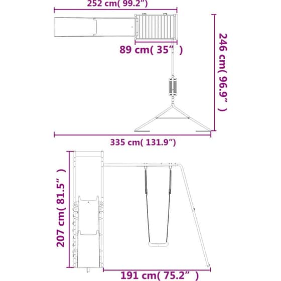 VidaXL Παιδική Χαρά Εξωτερικού Χώρου από Μασίφ Ξύλο Ψευδοτσούγκας image 11