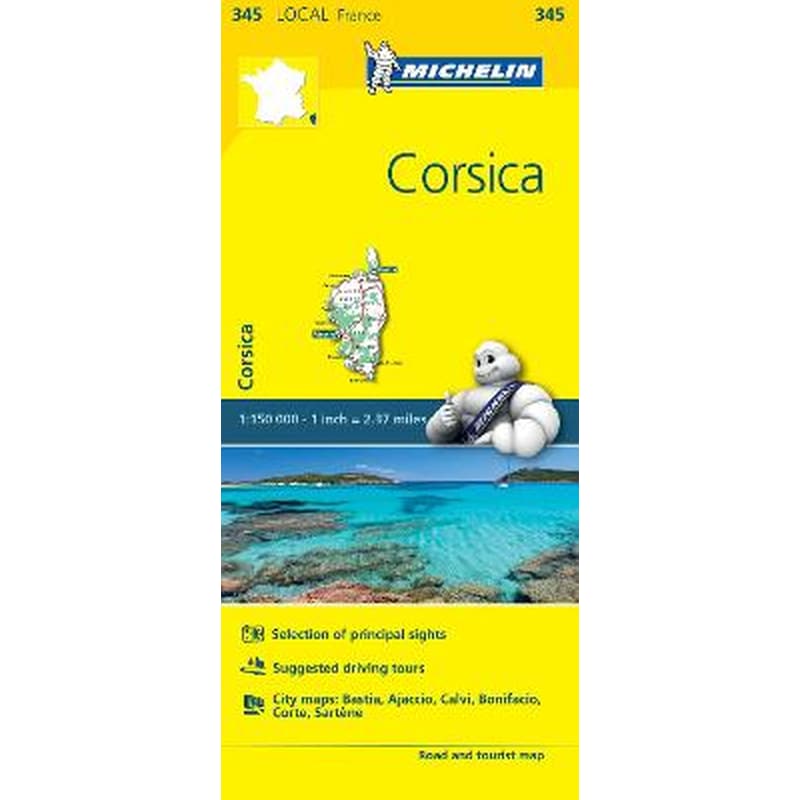 Corse-du-Sud, Haute-Corse, France Local Map 345