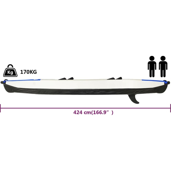 Καγιάκ Φουσκωτό Διθέσιο VidaXL 424cm - Μπλε image 10