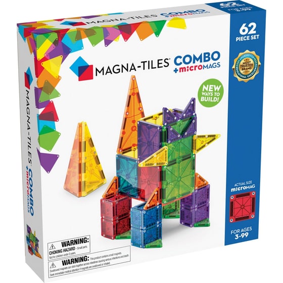 Magna-Tiles® Combo Μαγνητικό Παιχνίδι Κατασκευών - 62 Κομμάτια (244062CO) image 0