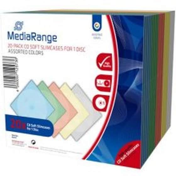 MediaRange θήκη CD/DVD Slim 20τμχ - Μαύρο image 0