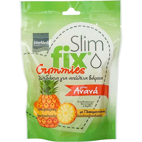 Ειδικό Συμπλήρωμα Διατροφής Intermed Slim Fix Gummies Ανανάς - 42 τεμάχια image 0