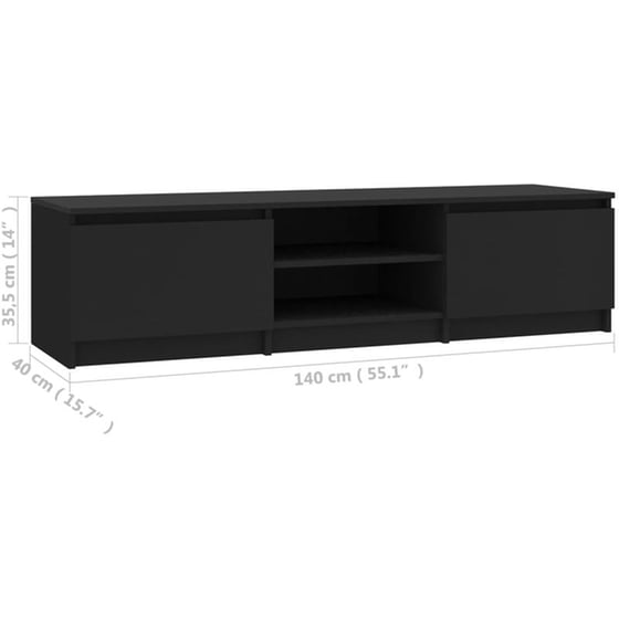 Έπιπλο Τηλεόρασης VidaXL από Μοριοσανίδα 140x40x35.5cm - Μαύρο image 7