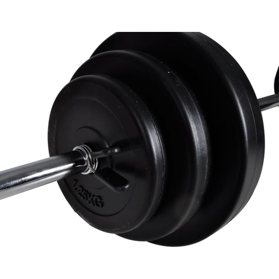 Σετ Ίσια Μπάρα Φ25mm 2kg VidaXL 90377 140 cm με 12 Δίσκους Βαρών 27.5kg, 2 Αλτήρες και 6 Κολάρα image 1