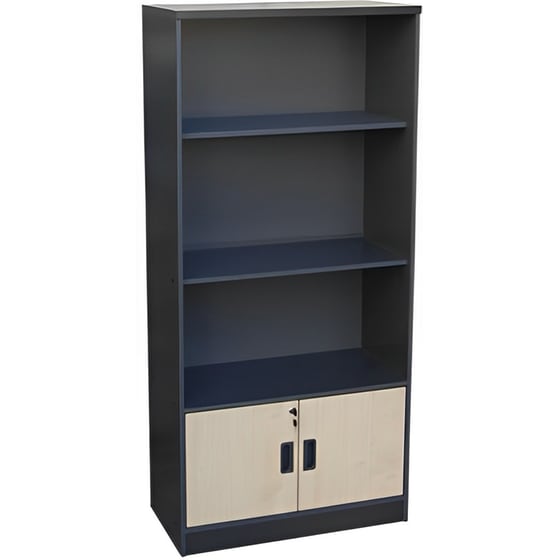 Βιβλιοθήκη Woodwell A-Series από Μελαμίνη 80x40x172 cm - Ανθρακί/ Μπεζ image 0