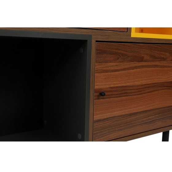 Βιβλιοθήκη 24Mall Volo από Μοριοσανίδα/Μέταλλο 110x30x140 cm - Καρυδί/Ανθρακί image 5