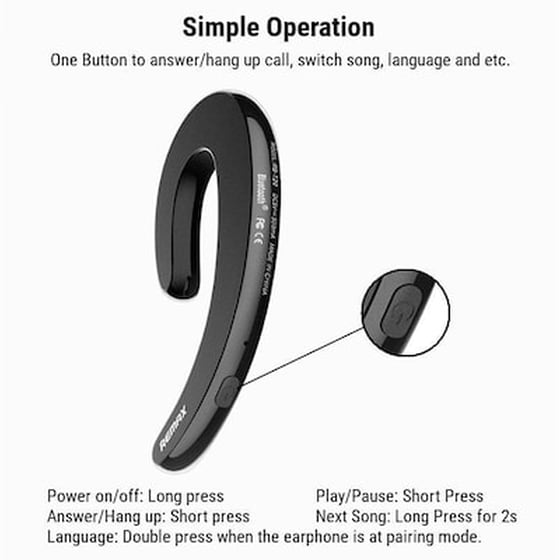 Ακουστικά Bluetooth Remax RBT20 - Μαύρα image 2