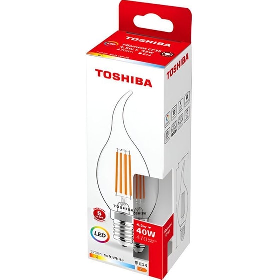Λάμπα LED Toshiba Filament CF35 E14 4.5W 2700K - Θερμό Λευκό image 1