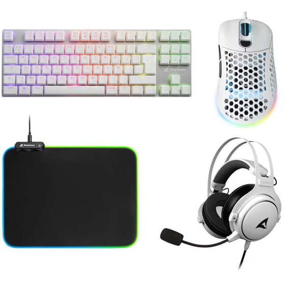 Sharkoon PureWriter TKL Ενσύρματο Πληκτρολόγιο + Sharkoon Shark Light 200 Gaming Ποντίκι + Ακουστικά Κεφαλής Sharkoon Skiller SGH50 image 0