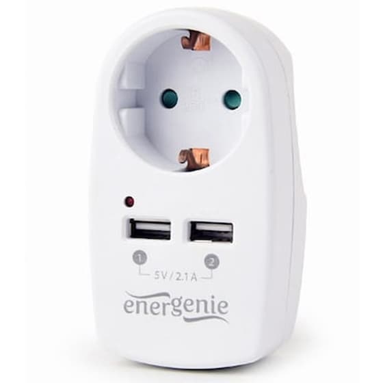 Πρίζα Σούκο Gembird Usb Charger 2-port 5v / 2.1a White image 0