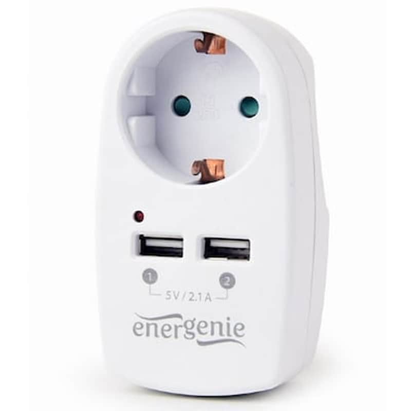 GEMBIRD Πρίζα Σούκο Gembird Usb Charger 2-port 5v / 2.1a White