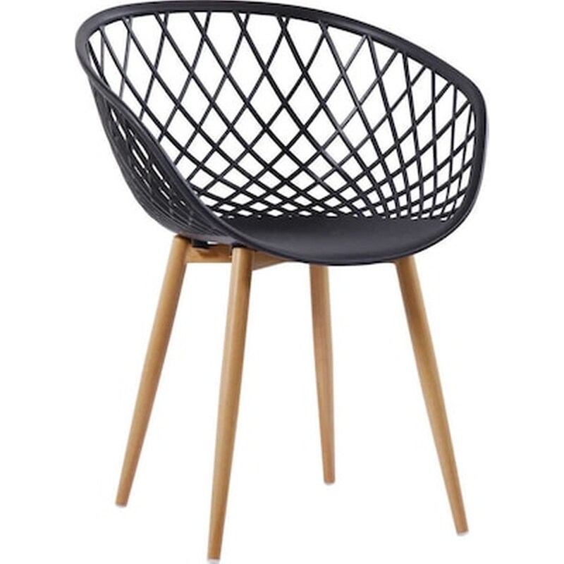 WOODWELL Πολυθρονα Μεταλλικη Μαυρη Pp - Uv Μαυρο