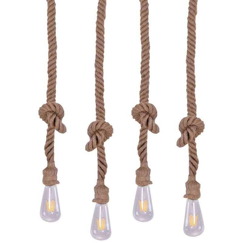 Φωτιστικό Οροφής Πολύφωτο Homelighting Maya 77-4345 από Σχοινί/Μέταλλο - Φυσικό