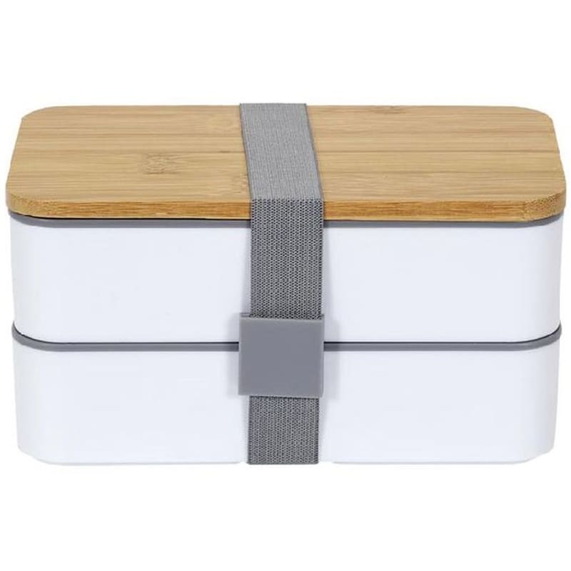 COOK CONCEPT Φαγητοδοχείο Lunch Box Cook Concept 2 Επιπέδων με Μαχαιροπίρουνα 18.5x10.5x9.7 cm Ka4820 - Λευκό/Γκρι