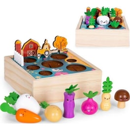 Ξύλινο Παιχνίδι Ecotoys Λαχανόκηπος Τελάρο Με 7 Λαχανικά - 17x17x6.2 cm
