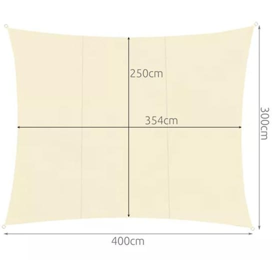 Πανί Σκίασης Αδιάβροχο Τετράγωνο Gardlov από Πολυεστέρα 4x3 m - Μπεζ image 6