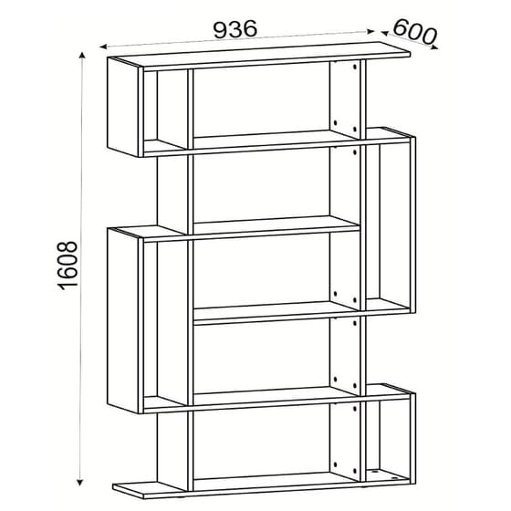 Βιβλιοθηκη Welhome από Μελαμίνη 94x26x160 cm - Καφέ/Ανθρακί image 2