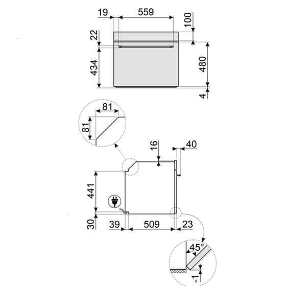 SMEG SF800PO 70 lt Μπεζ Εντοιχιζόμενος Φούρνος Άνω Πάγκου image 3